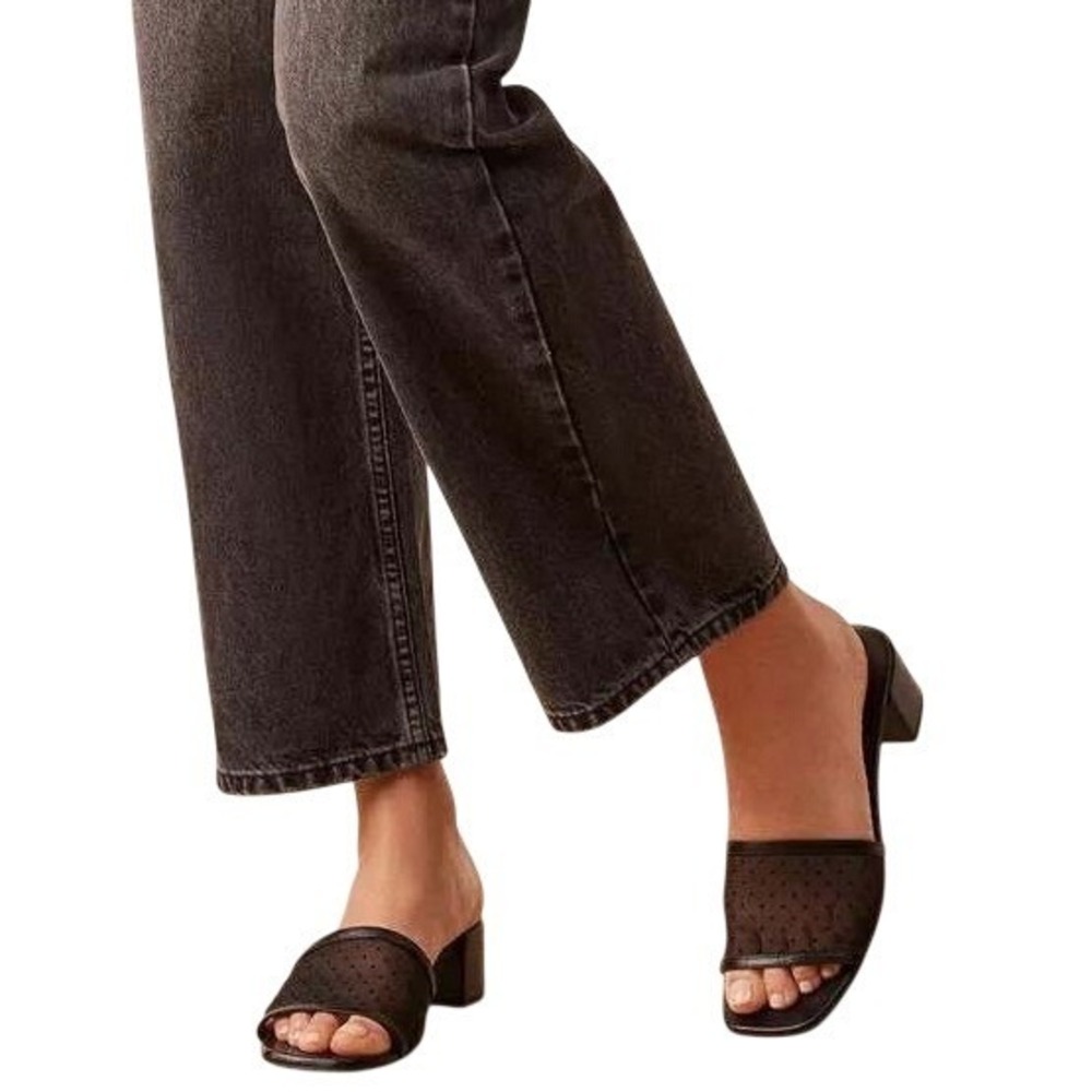Stuart Weitzman Women's Cayman 35 Block Square Toe Minimalost Slide Size 11.5‎